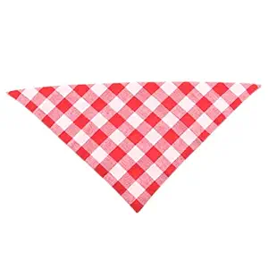 VMS INDIADog Cat Collor Plaid Type Scarf Decorative Saliva Towel Pink Red S