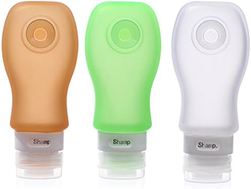 Kitdine Silicone Travel Bottles Squeezable &amp; Refillable Travel Containers For Shampoo, Conditioner, Lotion, Toiletries -TSA Airline Carry-On Approved (White,Green,Orange, 3oz)