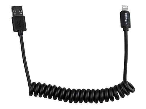 StarTech.com 60cm Apple 8-pin Lightning auf USB Spiralkabel für iPhone / iPod / iPad – 0,3m Ladekabel – Schwarz – St/St - 2