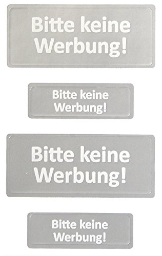 Avery Zweckform 59121 Keine Werbung Etiketten Schilder silber (wetterfeste Folie) 4 Aufkleber
