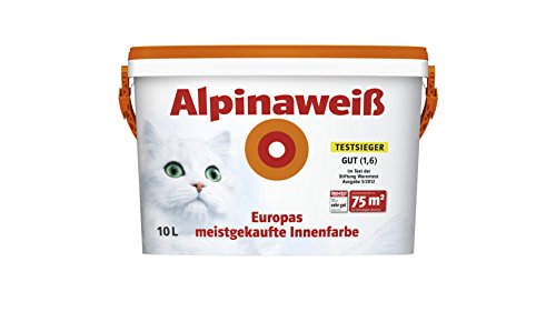 ALPINAWEIß Alpina weiß matt, perfekt deckende Innenfarbe, 10 L. NEU