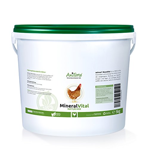 AniForte MineralVital Natur-Mix 5kg mit Mineralien Muschelgrit Kalk für Knochen Feder - Naturprodukt für Hühner