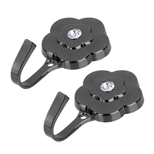 2 X Vintage Pflaumenblüte Raffbügel Vorhang Tieback Quaste Haken Tür Wandaufhängung Halter – Schwarz - 5