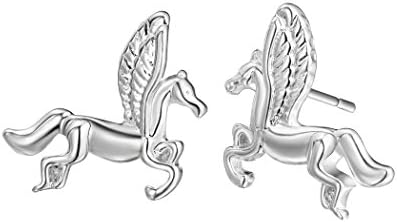 Unicorn Gifts Earrings studs for Women Girls Ladies,Eierpi Punk Unique Animal Unicorn Ear Piercing Jewellery