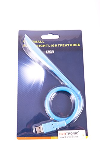 BERTRONIC ® LED USB Lampe 2016 – Schwarz – Flexibles LED Licht für den USB Anschluss – 3 Helligkeitsstufen & Extrem Biegsam – für Notebooks, Tablets, Powerbanks, PC – Nur 2,8 Watt – Nachtlampe, Leselampe, Laptoplampe - 3