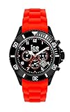 Ice-Watch - ICE Chrono Black Red - Rote Herrenuhr mit Silikonarmband - 013706 (Large)