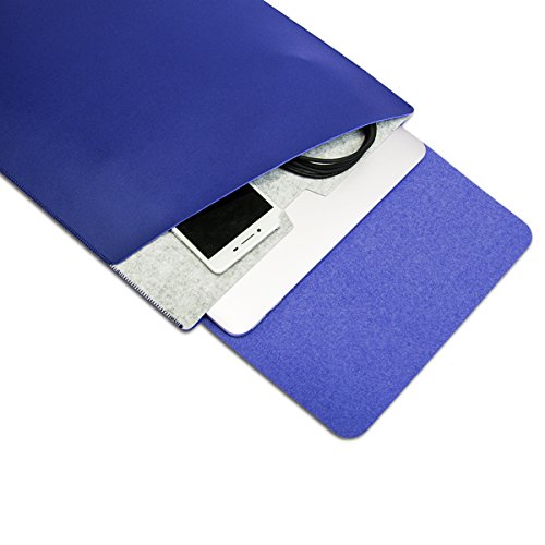 WALNEW 15 MacBook Pro 15 Zoll, Veröffentlicht in 2016, Schutzhülle, Hülle, Case, Cover, mit Zwei-Taschen-Design mit Geschütztem Inneren und Externem Mousepad,Marineblau - 3