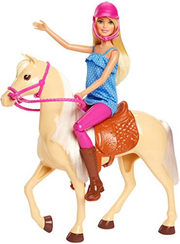 Barbie FXH13 - Pferd mit Mähne und Puppe mit beweglichen Knien, Puppen Spielzeug und Puppenzubehör ab 3 Jahren - 4