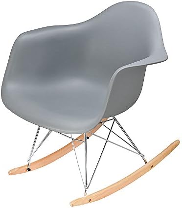 Modern Study Rocking chair Eiffel Inspired Rocker Armchair (Grey)