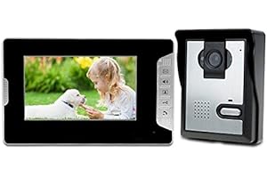 LIBO SMART HOME LIBO Videoportero Kit Cableado Audio 7" Impermeable Digital HD Monitor Visión Nocturna IR Cámara para Sistema de Entrada de Puerta de Casa, Sólo movimiento