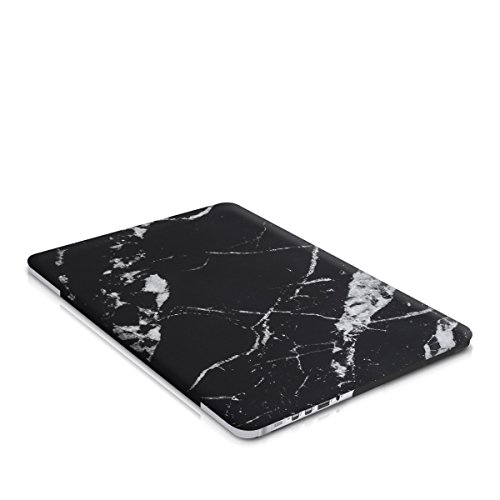 kwmobile Hardcase Laptop Hülle für Apple MacBook Pro Retina 15″ (ab Anfang 2013) – Marmor Design Schwarz Weiß dünne gummierte Schutzhülle Cover Case Tasche - 9