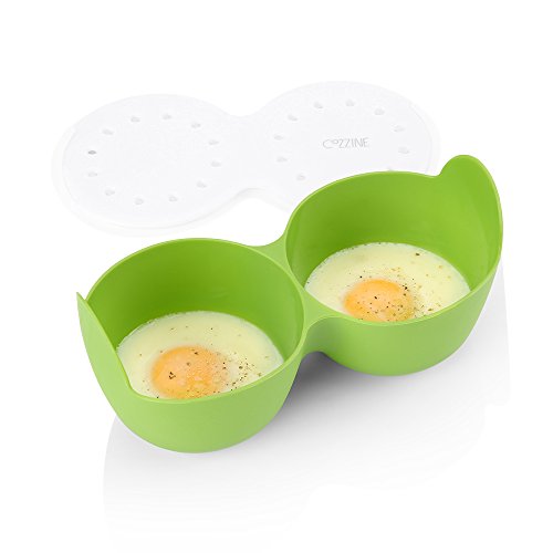 Cozzine Huevo Microondas, Huevos Cazadores Furtivos, Escalfadores de Huevos, Contenedor de Huevos & Manipuladores de Huevo de Silicona para Cocinar Huevos Perfectos.