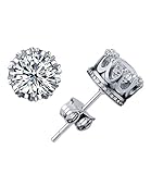Celebrity Jewellery 925 Sterling Silver Swarovski Elements Sparkling Diamond Stud Earrings for Women