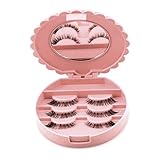 Vovotrade Acryl Nette rosa Schleife Falsche Wimper Aufbewahrungsbox Make-up Kosmetik Spiegel Fall Organizer