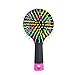 LEORX Detangling Hair Brush Rainbow Volume Brush Magic Hair Curl Straight Comb Brush with Mirror (Black)