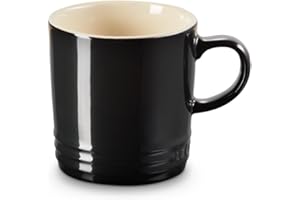 Le Creuset Kubek z uchwytem, 350 ml, kamionka, wysokość 12 cm, kolor: Czarny Błyszczący