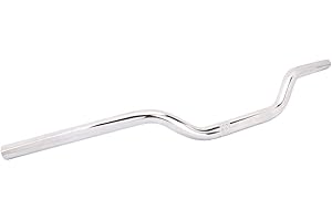 JFG RACING Motorrad Lenker 25 mm Drag Lenker Tracker Lenker Universal Für Sportster XL 883 1200 Bobber Custom Chopper Softail Dyna Euro Style, Chrom