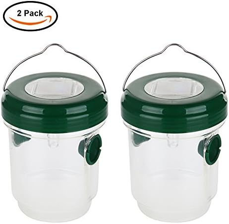 Togather Solar Wasp Trap, 2 PCS Outdoor Bee Catcher Killer with UV LED Light for Yellow Jackets, Bees, Wasps, Hornets, Bugs, Etc. - Effectively Lures, Traps and Retains Bees Until They Die