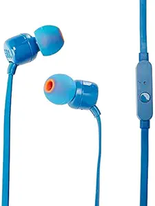 (Renewed) JBL Tune 110 In Ear Headphone with Mic (Blue)