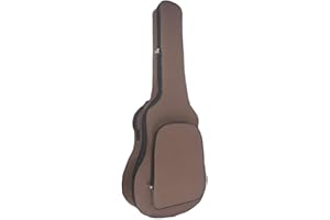 Lecreatekit Bolsa de transporte para guitarra, color negro, acolchada, tamaño estándar, funda de tela impermeable para guitarras acústicas, Brown