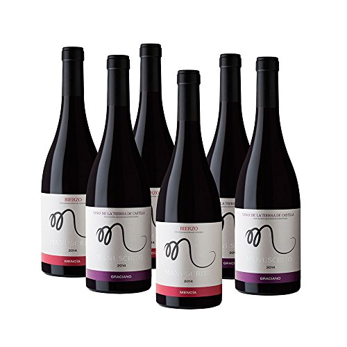 Vinos Manuscrito Pack 6 Botellas - Tinto (3 Graciano 100%- 3 Mencia 100%)