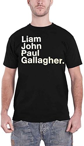 Liam Gallagher T Shirt LG Full Name Oasis as You were Official Mens Black