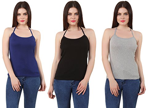 Yati Women Halterneck Cotton Camisole(Pack of 3) RS.369 (63.00% Off) - Amazon