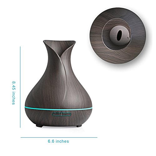 REIDEA Aroma Diffuser 400ml Leise Kalten Nebel Luftbefeuchter Oil Düfte Humidifier Holzmaserung LED mit 7 Farben, Timer und Abschaltautomatik - 3