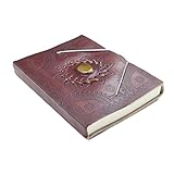 Peso: 337 gramos. 81stgeneration Notebook Eco Diario de Cuero Motivos en Relieve Hechos a mano ámbar Papel Reciclado 120 páginas (15cm x 20cm)