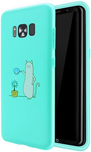 FLYYU Galaxy S8 Plus Case for Samsung, Fresh & Simple Slim Fit Full Protective Hard Phone Case Cover with 3D Printed Cute Pattern for Galaxy S8 Plus /S8 + Gift's Choice for Girls and Women-Light Blue