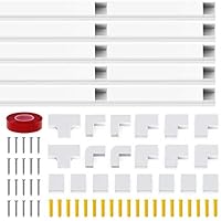 JIRVY Kabelkanal Selbstklebend 30x15 mm aus PVC Farbe: Weiß, Länge 4 m (0.4M X10pack)