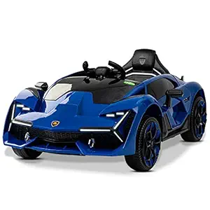 Baybee Huracan Rechargeable Battery-Operated Ride on Electric Car for Kids | Ride on Baby Car with USB Port & Music | Battery Operated Big Car for Kids to Drive 2 to 6 Years Boys Girls (Blue)