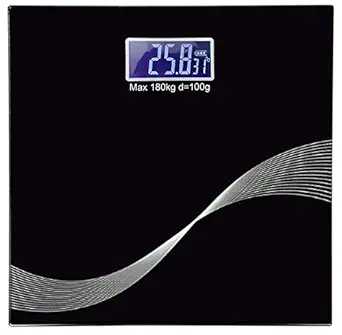 U UZAN Thick Tempered Glass With LCD Display Digital Personal Human Body Weighing Scale Pack of 1 (Multi Colour/Print)
