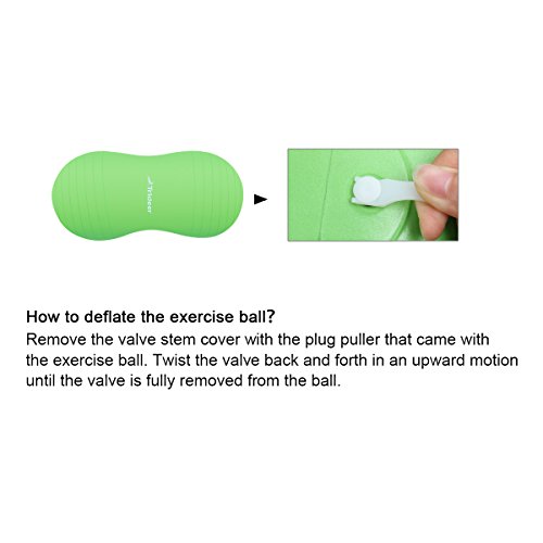 Peanut Ball Gymnastikball Therapie Rolle Physioroll Physio Rolle Seat Ball Erdnussball Fitnessball inkl. Pumpe, TRIDEER 2000lbs Maximalbelastbarkeit Anti-Burst. Als Geburtsball, für physikalische Therapien, Yoga, Fitness, Übungen, zur Stärkung der Muskulatur und sogar für das Hundetraining kann er eingesetzt werden. (Größen: 45cm / 50cm Farben: schwarz / grün) - 8