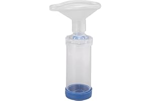 JIAWU Espaciador de Inhalador de Mano para Adultos, Inhalador Portátil con Máscara Facial de Silicona, Espaciador de Aerocámara de Cubierta Facial, Espaciador de Respiración Nasal Oral