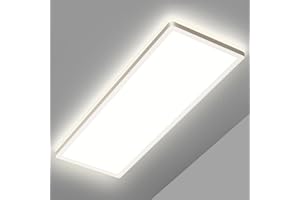 FELIIGO Deckenlampe, Led Deckenleuchte Dimmbar mit Fernbedienung, 24W 2500LM 3000K - 6500K, Flach Lang Lampe Decke Led Panel Rechteckige Leuchten für Badezimmer Wohnzimmer küche Büro, Backlight 58x20x2,5 cm