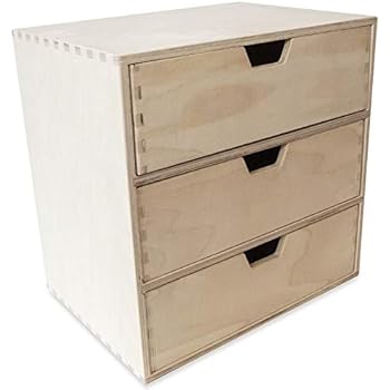 Relaxdays Schubladenbox Bambus, Schubladen Organizer, natürliche Optik