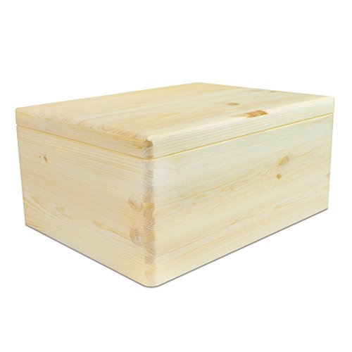 VENKON – Universal Holzkiste mit Deckel für Aufbewahrung – Kiefer naturbelassen unbehandelt – ca. 30 x 20 x 14 cm - 9