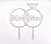 Produktbild Cake Topper Torte Cupcake Deko MR & MRS Ringe Hochzeit Tortenaufsatz Tortenstecker Muffin Fondant Dekoration Acryl silber CT24