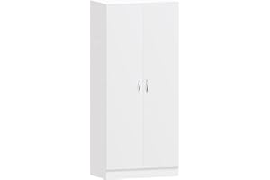 Vida Designs Riano Wardrobe, With Shelf & Hanging Rail Bedroom Storage Furniture (White, 2 Door)