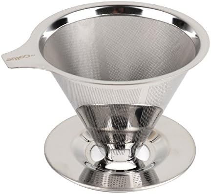 Hicollie Stainless Steel Pour Over Coffee Filter Tea Filter Reusable Filter, for 1-4 Cups