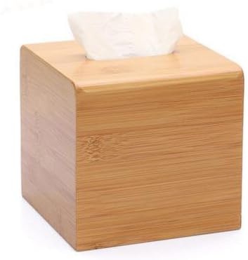 Hihouse Wodden Tissue Holder Wood Tissue Paper Box Cover Square Cube Rectangle Case Decoration for Home, Office,Car (square)