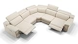klä om soffa pris Sofa ist komplett bezogen mit weichem Rindsleder, mit 2 Relaxsitzen, italienisches Design