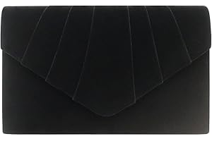 wocharm Ladies Pleated Suede velvet Clutch Bag Handbag Bridal Evening Prom Party