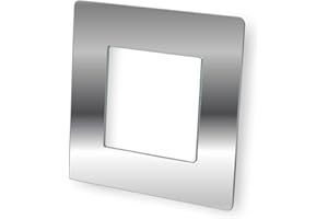 TIELO Double & Single Light Switch Surround Acrylic Finger Plate Panel Socket Multiple Colours (Single, Silver Mirror)