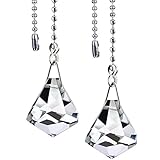 2 Ensembles Extension de Chaîne en Cristal Clair avec Connecteur pour Chaîne de Ventilateur de Lumière de Plafond, 1 Mètre de Longueur Chacun (Style D)