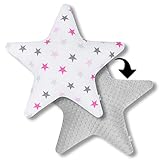 Amilian Kissen Stern Sternchen GROß rosa Dekokissen Kuschlig Flauschig ca. 60 cm - 3