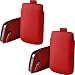 Produktbild ONX3 TWIN PACK Nokia Asha 311 Red PU Leder Pull Tab Pouch Hülle Tasche