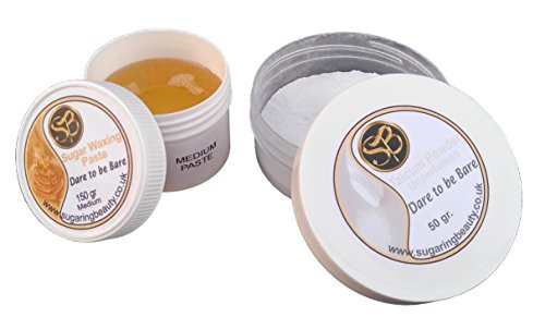 150 grams Sugaring Hair Removal Paste PLUS 50 grams Unperfumed Talcum Powder - Medium Paste - Image 3