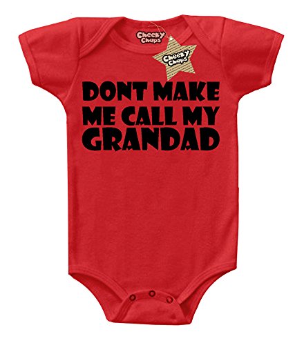 Don't Make Me Call My Grandad Print Red & Black 6 - 12 Months